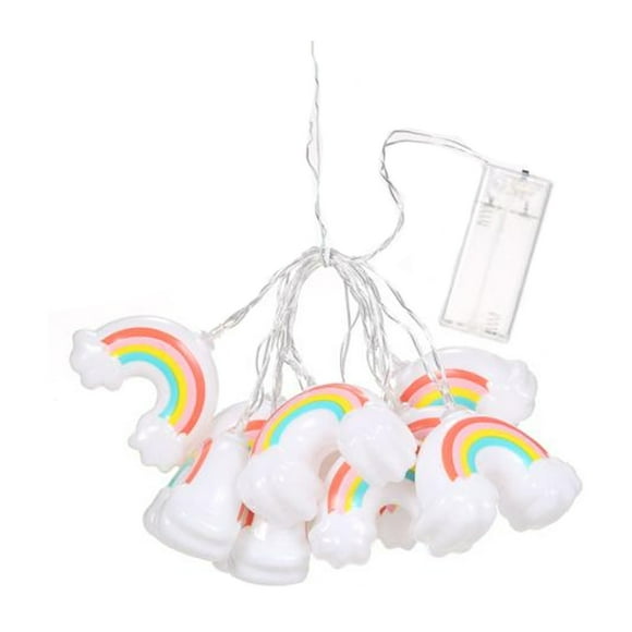 Wosthever Guirnalda de luces de arcoíris, repuesto reutilizable para interiores y exteriores, Halloween, Navidad, tienda, atmósferas Iluminación navideña 1.5 m 10 luces