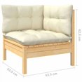 thumbnail image 1 of vidaXL 5 Piece Garden Lounge Set with Cream Cushions Pinewood, 1 of 3
