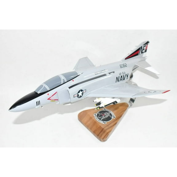 VF-154 Black Knights F-4J (1976) Model, 1/42 (18") Scale, Mahogany, Navy, Fighter