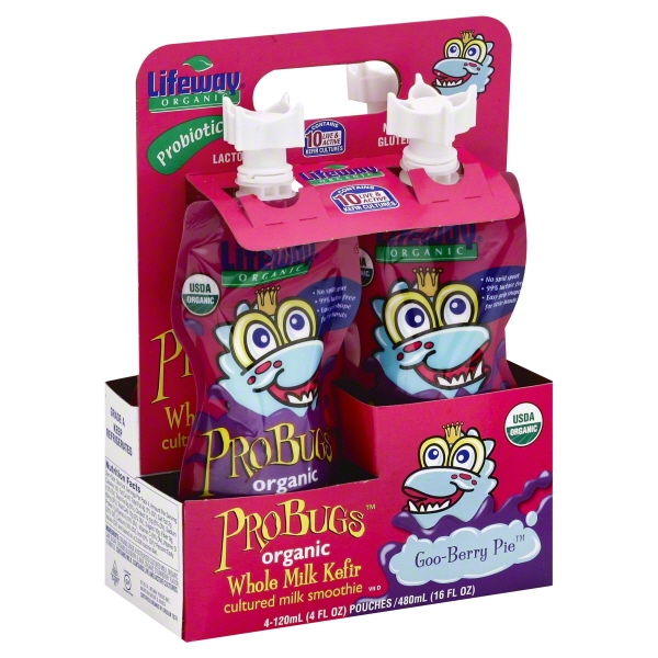 Lifeway Probugs Organic Whole Milk Kefir Goo Berry Pie 4 Oz 4 Count Walmart Com Walmart Com