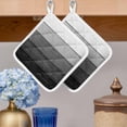 thumbnail image 2 of Black Grey Ombre Pot Holders for Kitchen Heatproof Potholder, 5 Pack Farmhouse Vintage Wooden Striped Hot Pads Multipurpose Oven Pads Cloth Potholders Trivet for Cooking Baking, 2 of 8