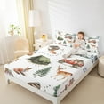 thumbnail image 4 of Castle Fairy Teens Fox Deer Rabbit 3pcs Twin Sheet Sets,Happy Camping Twin Fitted Sheet,Jungle Animal Breathable Flat Sheet,Lightweight Room Decor, 4 of 7