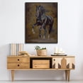 thumbnail image 6 of Horse Oil Painting Black And Brown Horse Canvas Art Framed Horse Picture Wall Art For Livingroom Bedroom Office, 6 of 7