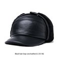 thumbnail image 2 of Qarigey Gorros de invierno de cuero de mediana edad forro polar cálido orejeras sombrero estilo Vintage sombrero térmico caminar al aire libre Sombreros Negro L{55-56} Qarigey  AP013136-10, 2 of 6