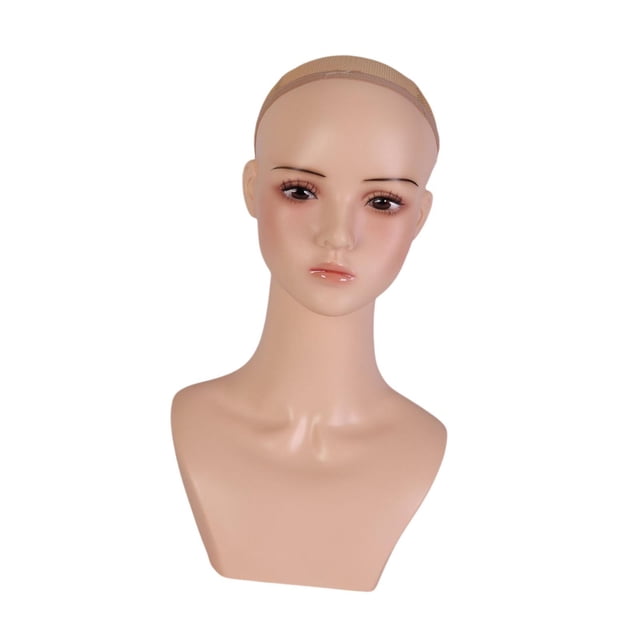 Cabeza de maniquí de mujer, soporte de exhibición de pelucas de maniquí, cabeza de maniquí para hacer y exhibir pelucas, anteojos, sombreros y gorras
