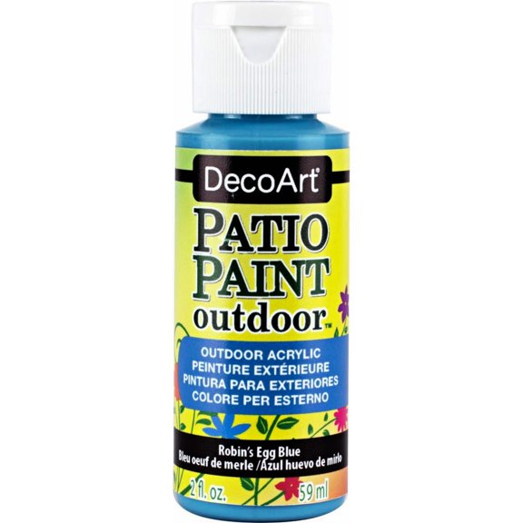 DecoArt Patio Paint Outdoor Acrylic, Robin's Egg Blue – Weather-Resistant Craft Paint, 2 oz