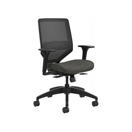 UPC: 0888206238409 | HON Solve Mid-Back Task Chair  Black ilira-Stretch Mesh Back  Adjustable Lumbar Support  Adjustable Arms  Easy Assembly  Black Frame  Ink Seat Fabric