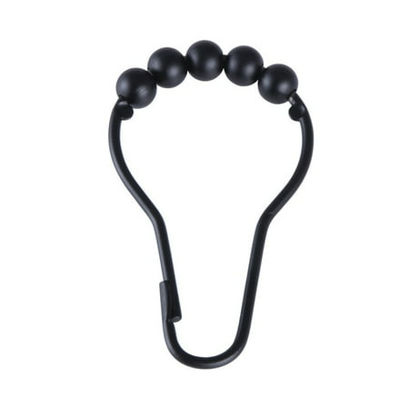 Kingston Brass SRCR120 Edenscape Roller Ball Shower Curtain Rings, Matte Black - Pack of 12 - 6 x 6 x 6 in.