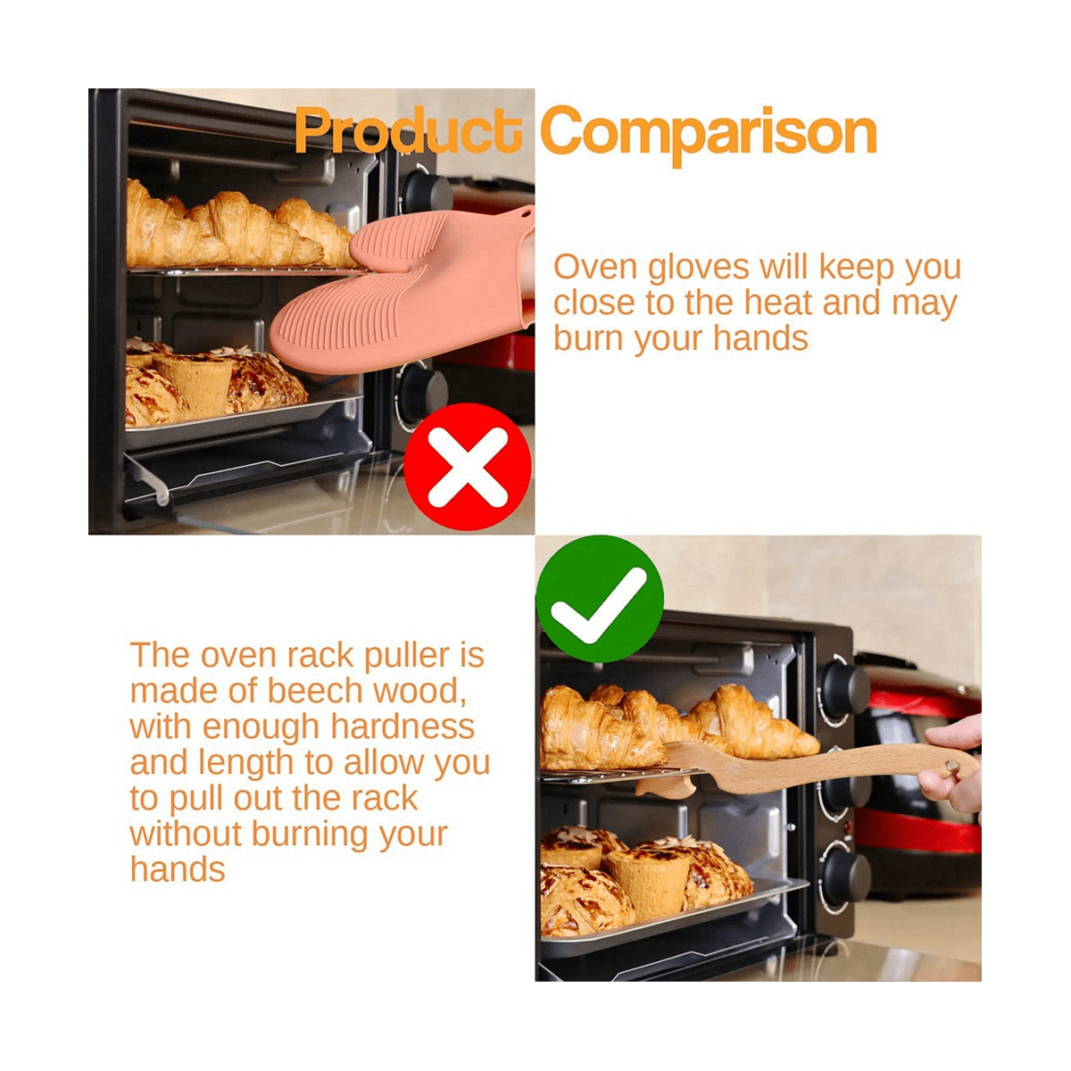 Stove Rack Puller Toaster Tray Oven Rack Puller 7in Kitchen Anti Scald Clip Oven Rack ...