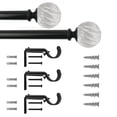thumbnail image 6 of Better Homes & Gardens 1" Matte Black and Clear Twisted Sphere Adjustable Single Curtain Rod, 32-120", 6 of 7