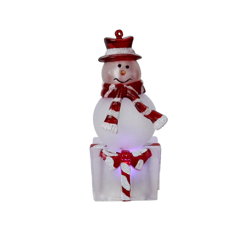 4" LED Lighted Color Changing Snowman with Top Hat Christmas Table Top