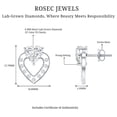 thumbnail image 4 of Rosec Jewels Lab Diamond Heart Stud Earrings - 6 mm - 1 Carat Diamond Earrings for Valentines - EF-VS Grade, 18K White Gold, 4 of 6