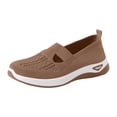 thumbnail image 3 of Rokment Women's Orthopedic Wedge Walking Shoes Comfortable Lightweight Knit Arch Support Platform Non Slip Work Nursing Flat Tennis Golf Sneakers Fall Coffee Size 9, 3 of 4