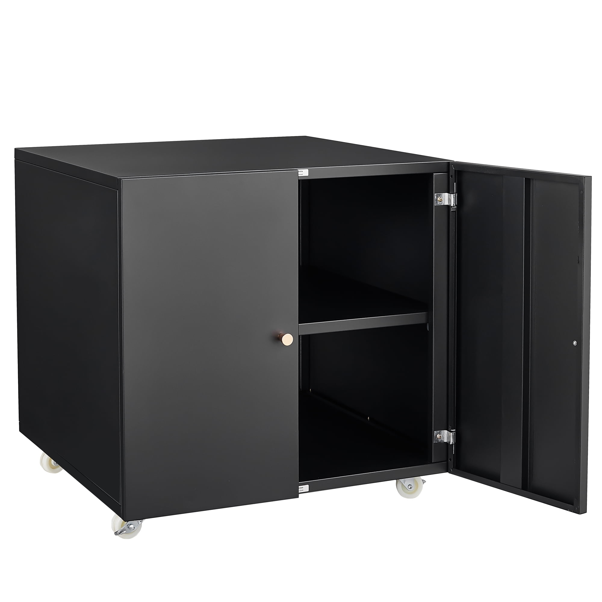 Tzou Steel Printer Cabinet with Wheels - Mobile Printer Stand with Adjustable Shelf & Storage for Home Office, Compact File Cabinet for Small Spaces