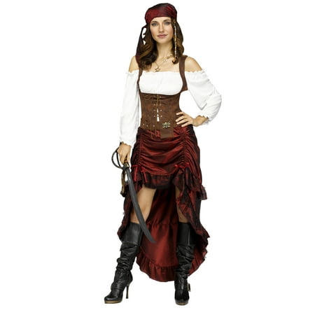 Fun World Inc. Pirate Queen Halloween Fantasy Costume Female, Adult, Multi-Color