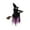 Purple, variant on XIEULQP Halloween Witches Outdoor, Witches Holding Riding with Broom, Witch Decorations with Glowing Face for Yard Garden Outside Lawn Porch