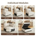 thumbnail image 3 of HONBAY Middle Seat of Modular Sectional Corduroy Sofas, Beige, 3 of 5