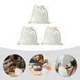 thumbnail image 3 of Drawstring Pocket 3 Pcs Cotton Cloth Bag Coin Storage Bags Linen Bread Shopping and, 3 of 6