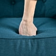 thumbnail image 5 of Christopher Knight Home Mid-Century Modern Accent Armchair, Hand-Tufted Back, Solid Wood Legs, Navy Blue, 5 of 13