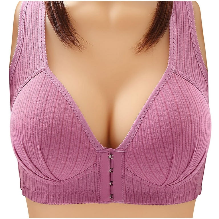 YWDJ Bras for Women Push Up No Underwire Plus Size Front Closure Front Clip  Zip Front Front Snap Front Hook Front Close Everyday for Elderly for