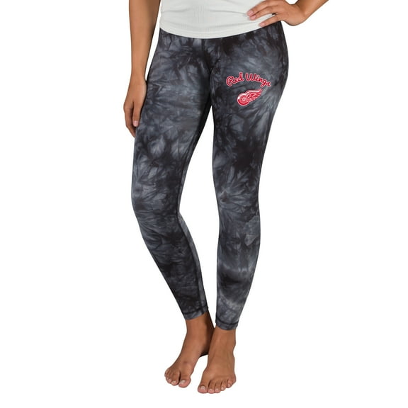 Women's Concepts Sport Black Detroit Red Wings Burst Tie Dye Knit Legging