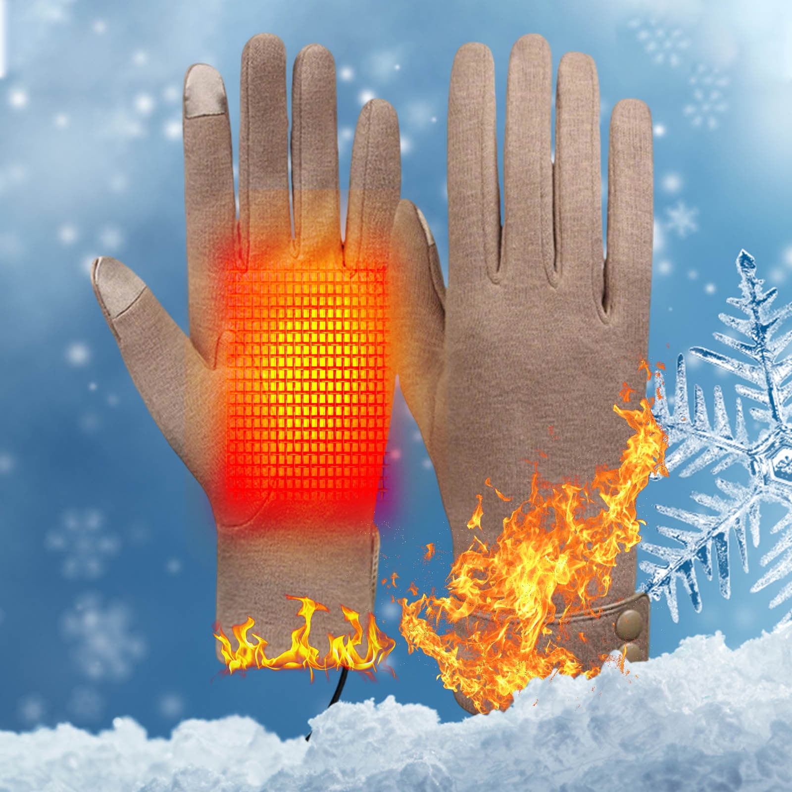 Lunxisen 1 Pcs Portable Heated Gloves Fingerless Rechargeable Hand Warmer for Cold Weather Indoor Outdoor Winter Activities Arthritis Pain Relief