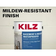 KILZ Basement & Masonry Waterproofing Interior/Exterior Paint, Flat White, 1 Gallon