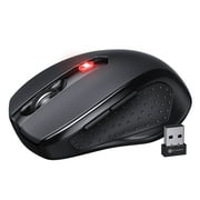 VicTsing 2.4G Wireless Computer Mouse USB Cordless Mice for Laptop, Ergo Grips, 800-2400 DPI, 16 Months Battery, Auto-sleep Mode, Portable Computer Mouse for PC Mac Chromebook, 6 Button - Black