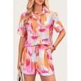 thumbnail image 4 of PRETTYGARDEN Women Summer 2 Piece Beach Outfits Printed Short Sleeve Tops Lounge Shorts Casual Tracksuit Set, 4 of 6