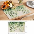 thumbnail image 6 of Eucalyptus Leaf Placemats Set of 8, Spring Watercolor Sage Green Leaves Vintage Linen Texture Non-Slip Place Mats Washable Table Mats for Kitchen Dining Table Decorations Indoor/Outdoor, 6 of 9
