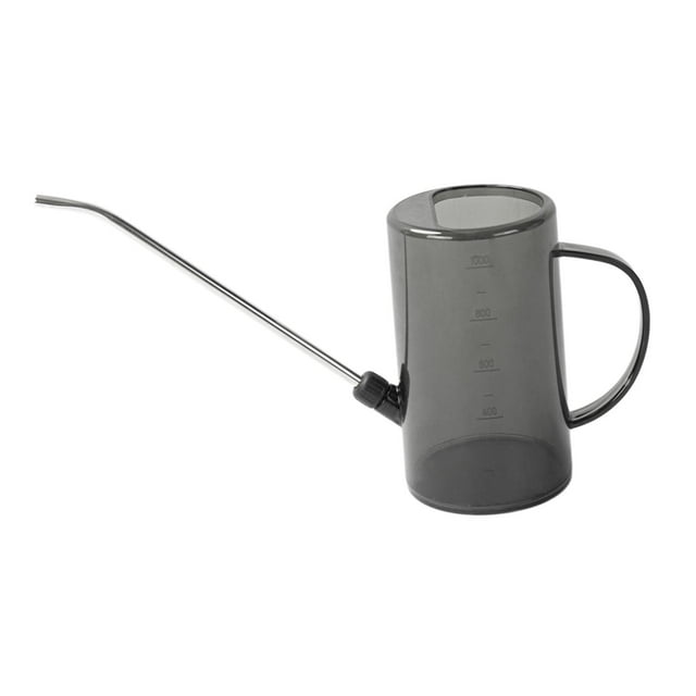 Regadera de interior con largo de 1 escala, mango ergonómico, regadera, regadera larga extraíble para oficina, patio, interior, bonsái gris