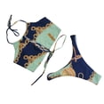 thumbnail image 1 of Qarigey Tankini estampado bohemio cintura alta Split traje de baño Push-up Bra Panty Pool Party traje de baño señora adultos Ropa interior Sujetador verde panty L NO3 Qarigey AP010459-03, 1 of 6