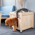 thumbnail image 5 of Petsfit Dog House, Indoor Dog Wooden House with Elevated and Ventilate Floor for Small Dogs and Cats, 5 of 7