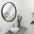thumbnail image 3 of HBCY Creations Black Round Wall Mirror - 27.5 Inch Large Round Mirror, Rustic Accent Mirror for Bathroom, Entry, Dining Room, & Living Room. Metal Wall Mirror, 3 of 11