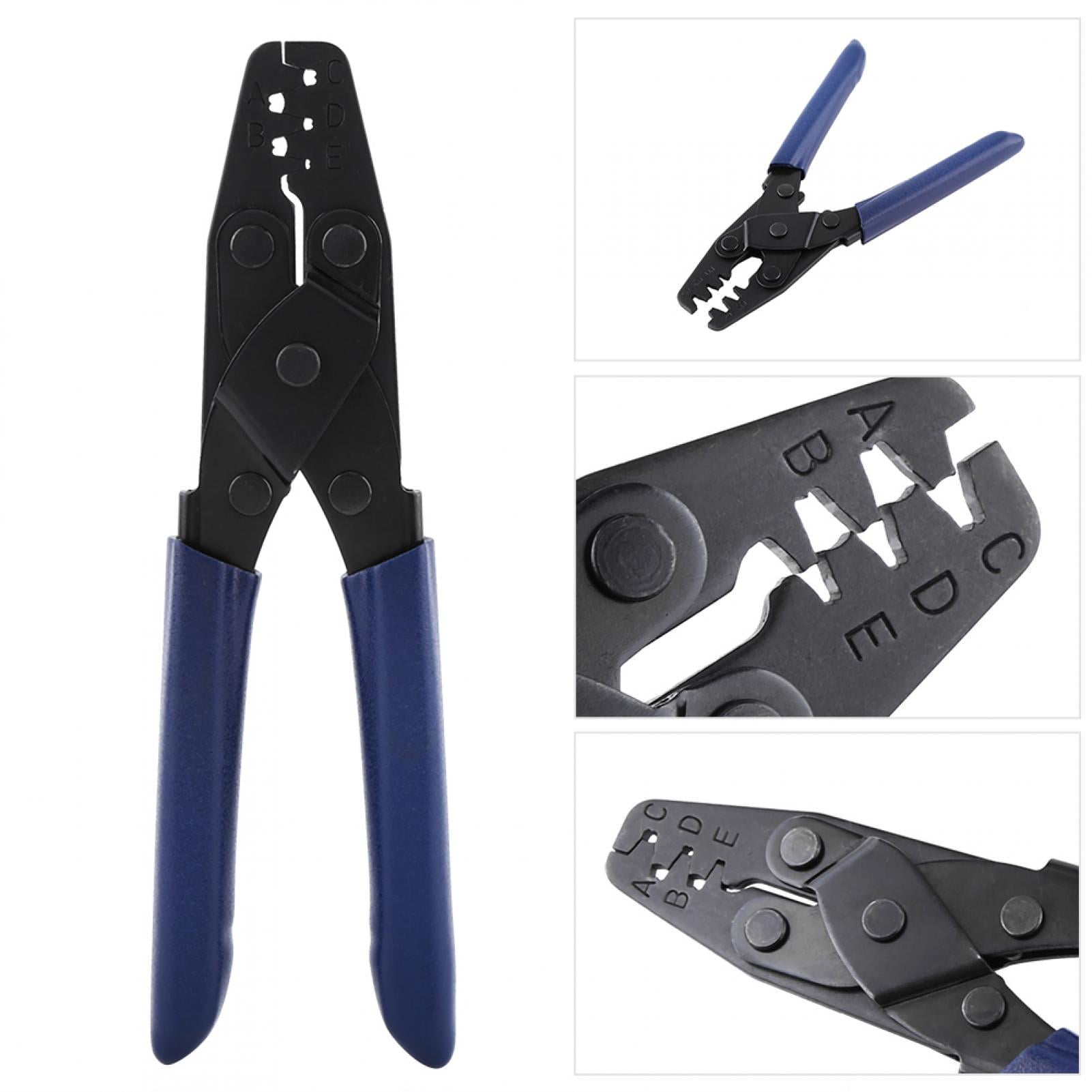 Elowen Crimping Plier Terminal Crimping Tool, 5 Sizes Compact Ratchet Crimper with Grip Handle for 22-10 AWG Terminals, Stripped Wire and Insulation Crimps, Designed for Automotive Harness Connectors