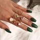 thumbnail image 2 of Juego de anillos para nudillos de luna y estrella de plata de 7-19 piezas para mujeres y niñas, juego de anillos de dedo Midi apilables Vintage Adepaton WMZL-1669, 2 of 7