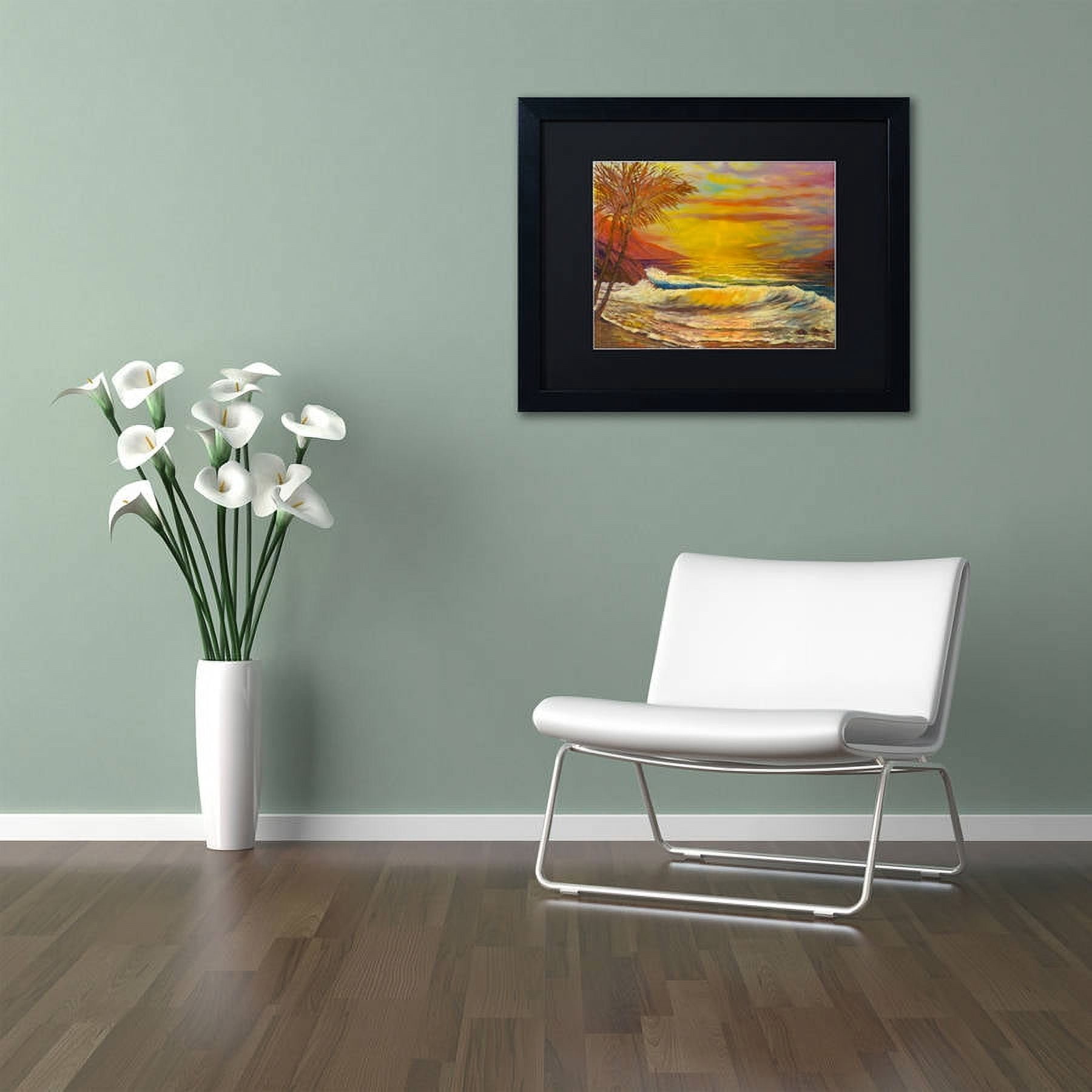 Trademark Fine Art "A Tropical Lagoon" Canvas Art by Manor Shadian, Black Matte, Black Frame