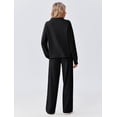 thumbnail image 3 of Pinspark Lounge Sets for Women Side Slit Sweatshirt Straight Leg Sweatpants with Pockets 2 Piece Matching Set Fall Fashion Sweatsuit Activewear Tracksuit, 3 of 6