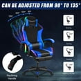 thumbnail image 6 of Gaming Chair with Bluetooth Speakers & LED Lights - Massage Lumbar, Retractable Footrest, Adjustable 90-135° Backrest & Metal Base, 6 of 9