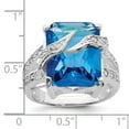 thumbnail image 5 of 925 Sterling Silver Blue and Clear Cubic Zirconia Ring Size 7, 5 of 7