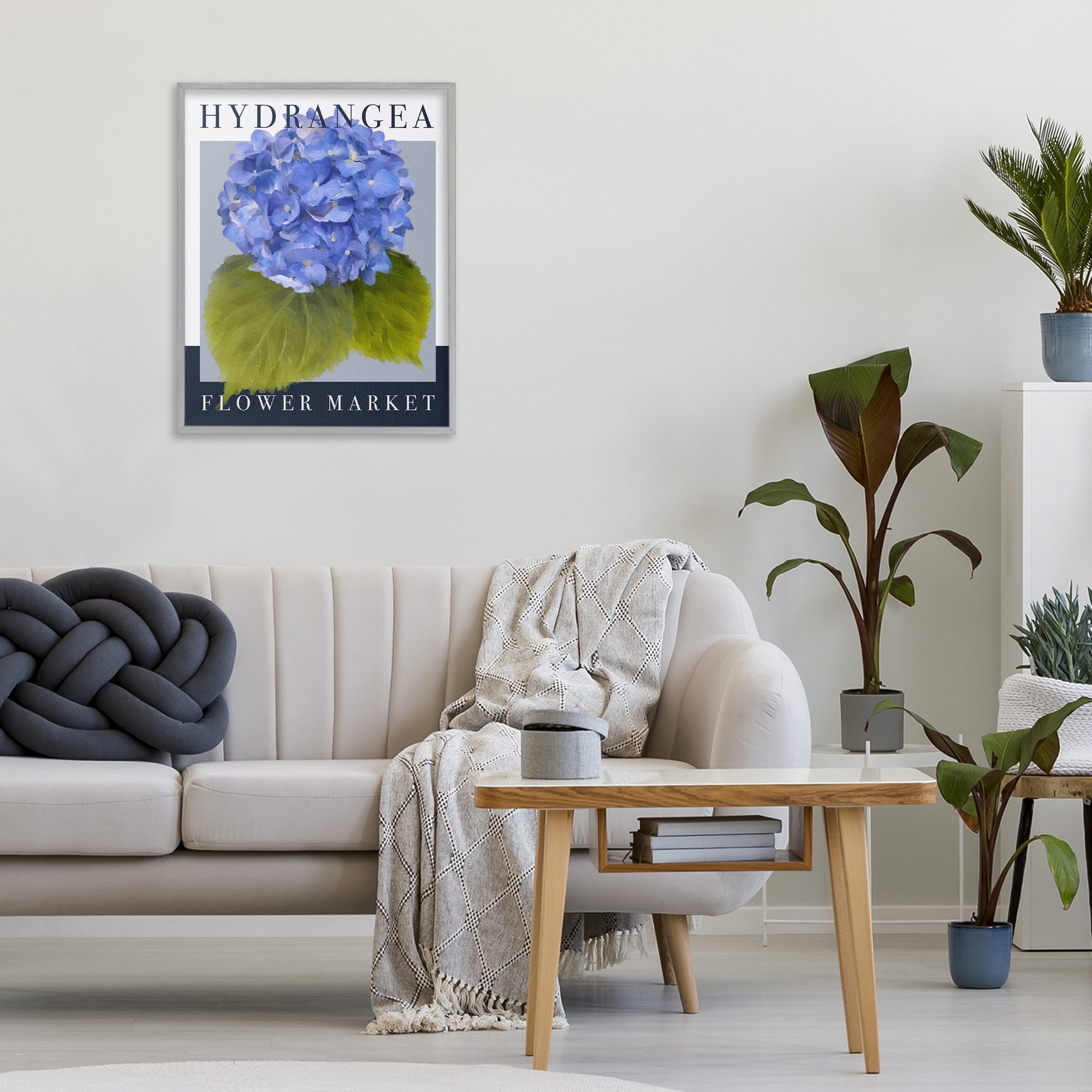 Stupell Industries Hydrangea Flower Market Gray Framed Giclee Art, design by Jennifer Stith