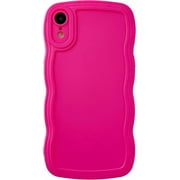 MYKOMI for iPhone Xr Case, Solid Color Curly Wave Frame Soft Compatible with iPhone Case
