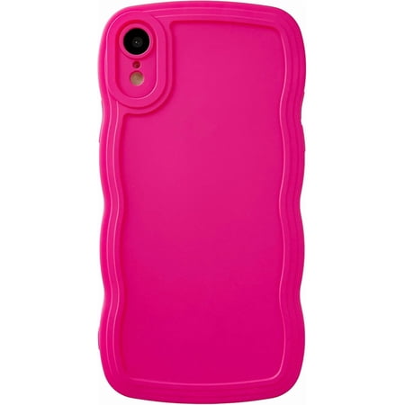 MYKOMI for iPhone Xr Case, Solid Color Curly Wave Frame Soft Compatible with iPhone Case