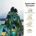 thumbnail image 5 of Luxurious Peacock Eye Flannel Throw Blanket – Vibrant, Colorful Nature-Inspired Design, Tear-Resistant, All-Season Comfort, Perfect for Bedroom or Living Room Decor, 5 of 6
