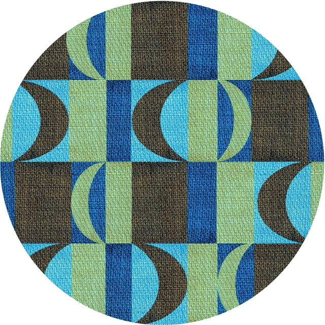 Ahgly Company Tapis d'Intérieur Lavable en Machine Carré Transitionnel Bleu Charbon, 3 Pieds Carré