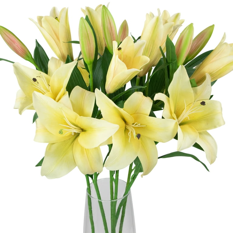 Lilly 0823 Northlight Real Touch™ Yellow Artificial Lily Floral Stems