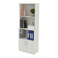 thumbnail image 6 of Pemberly Row Modern 3-Shelf Bookcase with Cabinet in Washed Oak, 6 of 16