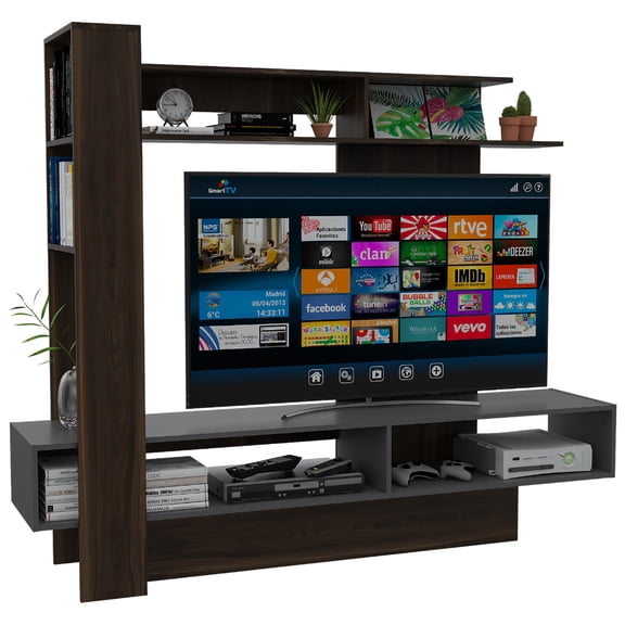 Mueble Mesa Flamenco P/ Tv 65pulg Caoba Excelsior