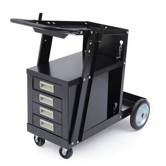 2-Tier Rolling Welding Cart  Rolling Welding Cart with 4 Drawers Wheels and Tank Storage for Welder and Plasma Cutter