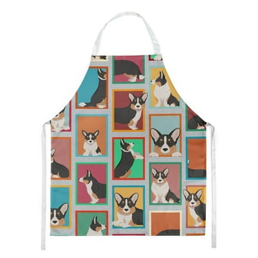 Lots of Tricolor Cardigan Corgi Apron 27 in x 30 in